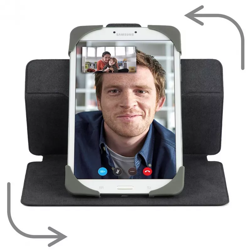 Targus SafeFit Rotating Universal THZ643GL Flip-Hülle für 7–8-Zoll-Tablets, Polyurethan, Magnetverschluss, Schwarz