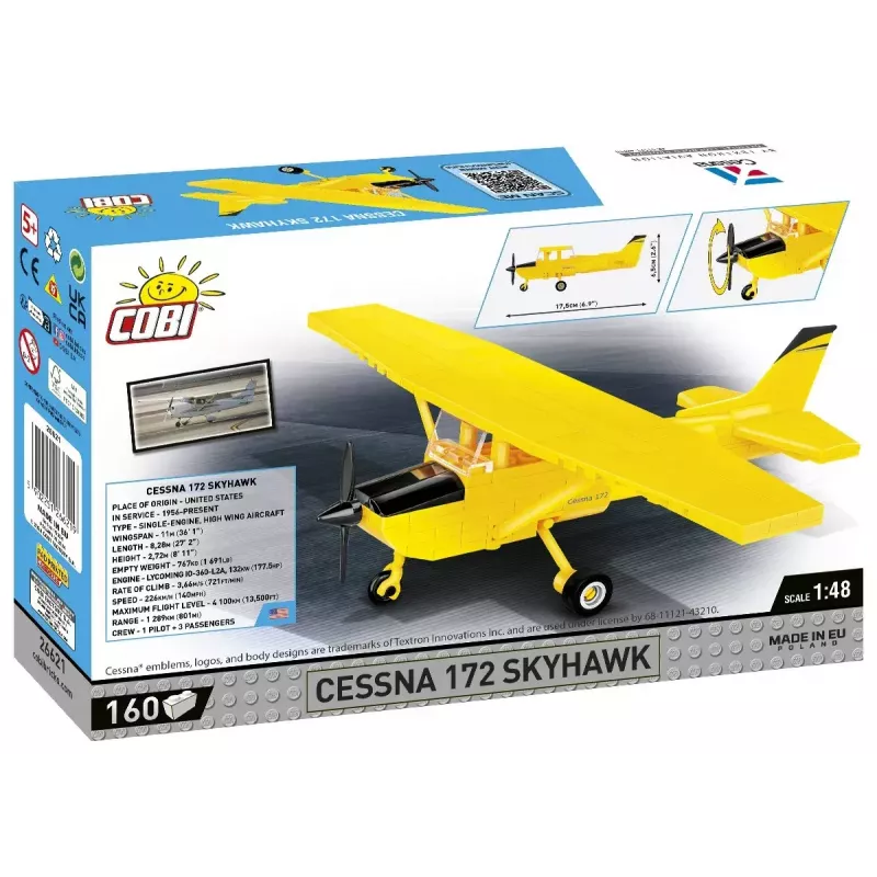 Konstruktionsspielzeug Cobi Cessna 172 Skyhawk gelb Modell 26621 – maßstabsgetreuer Bausatz