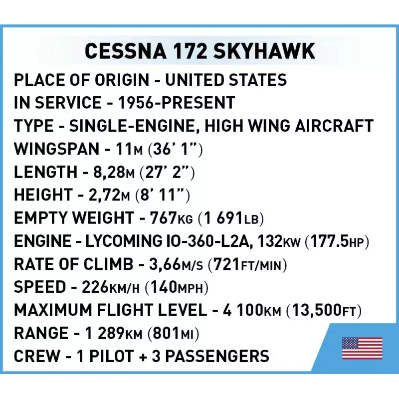 Konstruktionsspielzeug Cobi Cessna 172 Skyhawk gelb Modell 26621 – maßstabsgetreuer Bausatz