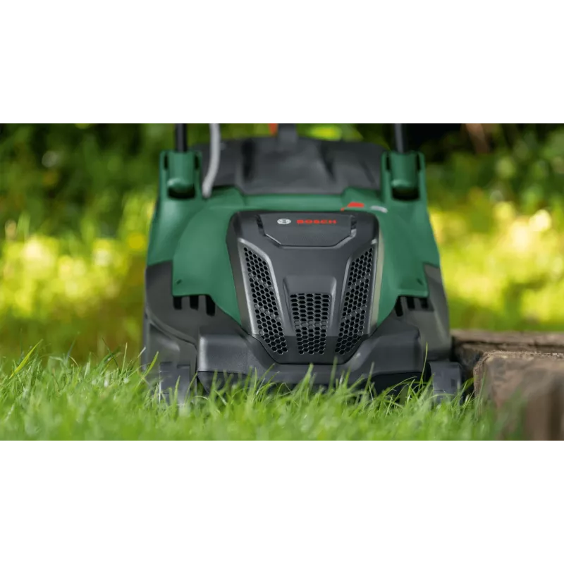 Bosch AdvancedRotak 44-750 Elektro-Rasenmäher, 1800 W, 44 cm Schnittbreite, Schnitthöhe 25–80 mm, bis 750 m², grün/schwarz