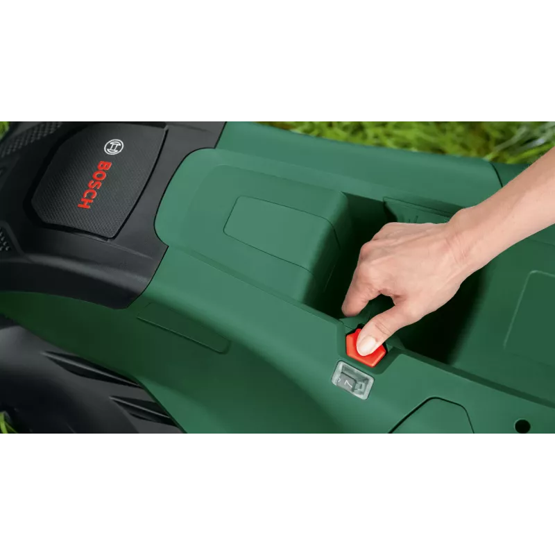 Bosch AdvancedRotak 44-750 Elektro-Rasenmäher, 1800 W, 44 cm Schnittbreite, Schnitthöhe 25–80 mm, bis 750 m², grün/schwarz