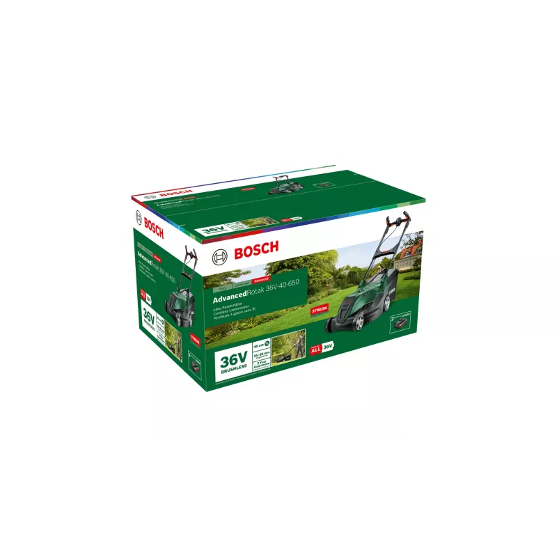 Bosch AdvancedRotak Walk behind lawn mower Batterie Grün
