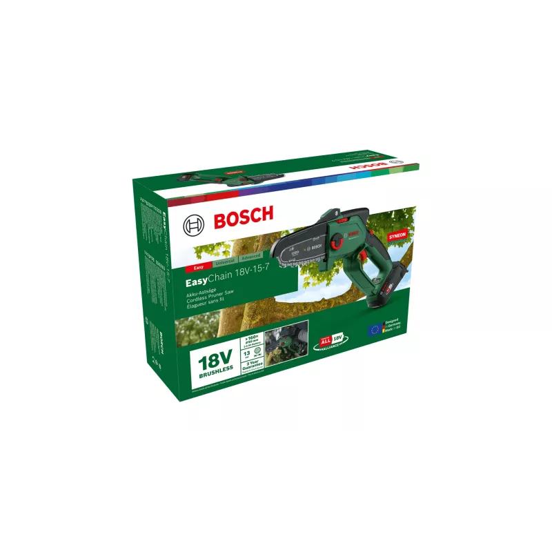 Bosch EasyChain 18V-15-7 Akku-Kettensäge, schwarz / grün