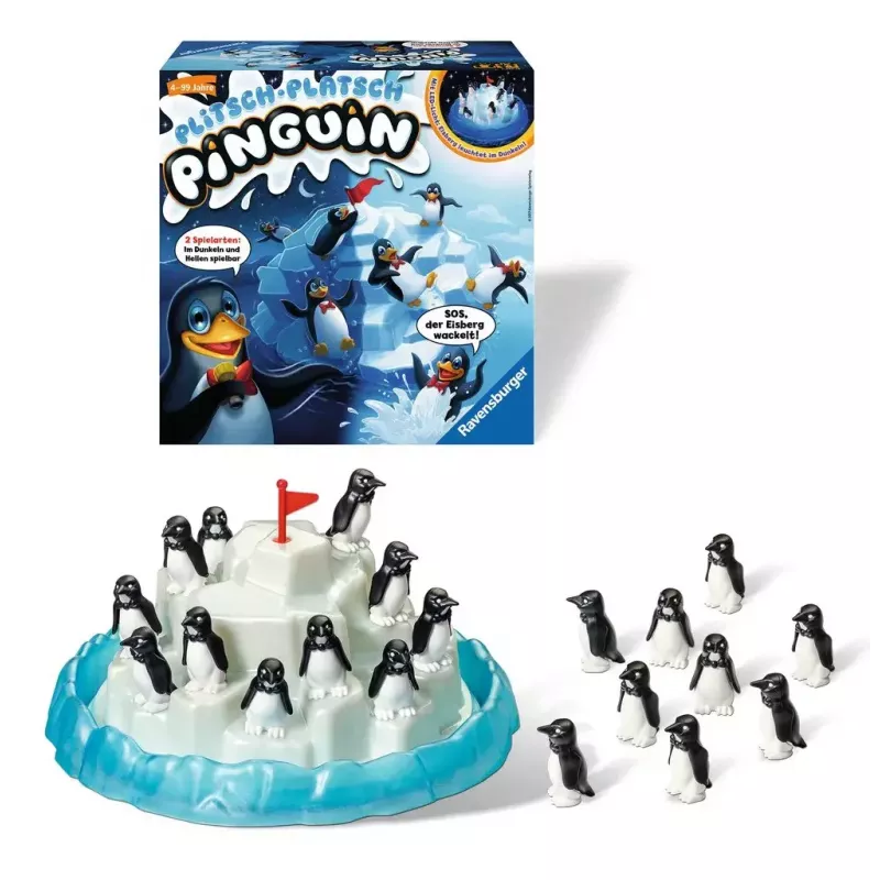 Ravensburger 213252 Plitsch-Platsch Pinguin Geschicklichkeitsspiel, ab 4 Jahren