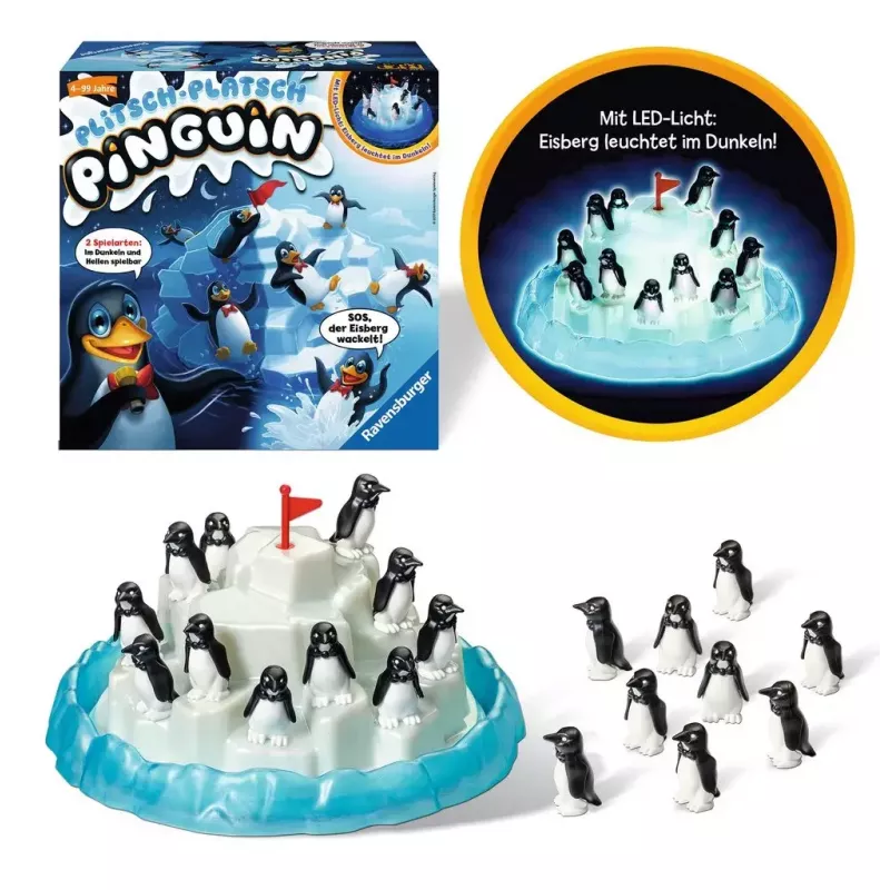 Ravensburger 213252 Plitsch-Platsch Pinguin Geschicklichkeitsspiel, ab 4 Jahren