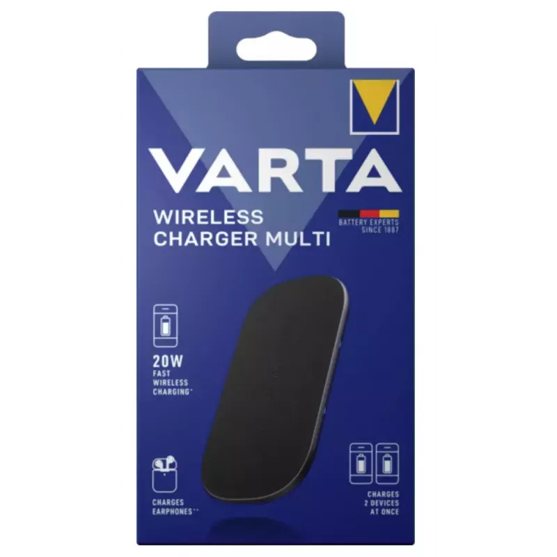 Kabelloses Ladegerät Varta Wireless Charger Multi Innenbereich USB-Schnellladung Schwarz