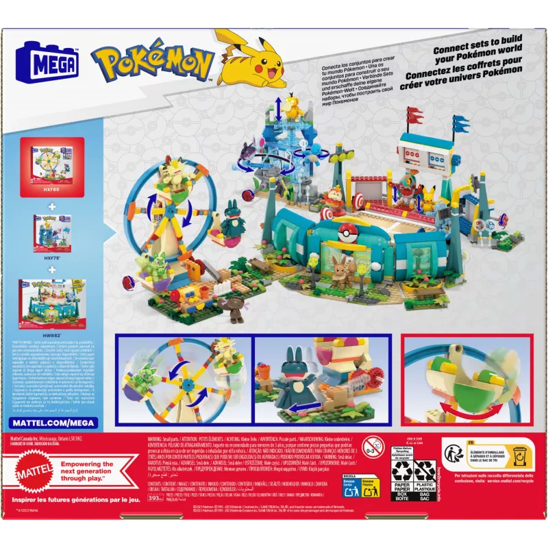 MEGA Pokémon Riesenrad-Spaß Bauset, mit 4 Action-Figuren (393 Teile) für Kinder