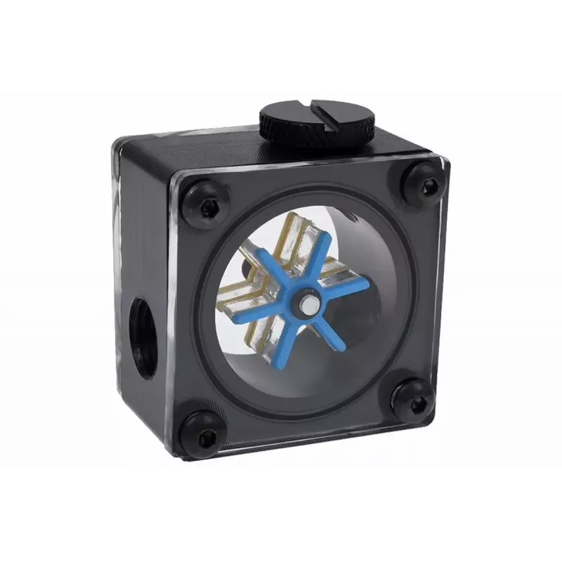 Alphacool Eisfluegel Durchflussanzeiger G1/4, quadratisch, Acetal, schwarz