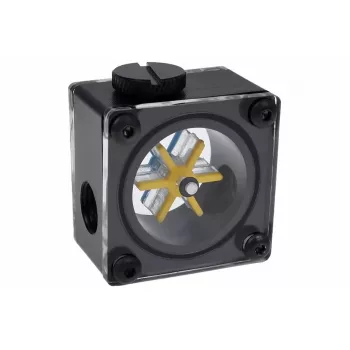 Alphacool Eisfluegel Durchflussanzeiger G1/4, quadratisch, Acetal, schwarz