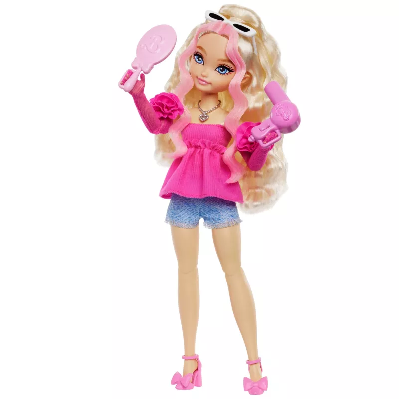 Barbie Dream Besties „Malibu“ Modepuppe mit 8 Make-up- und Haar-Accessoires
