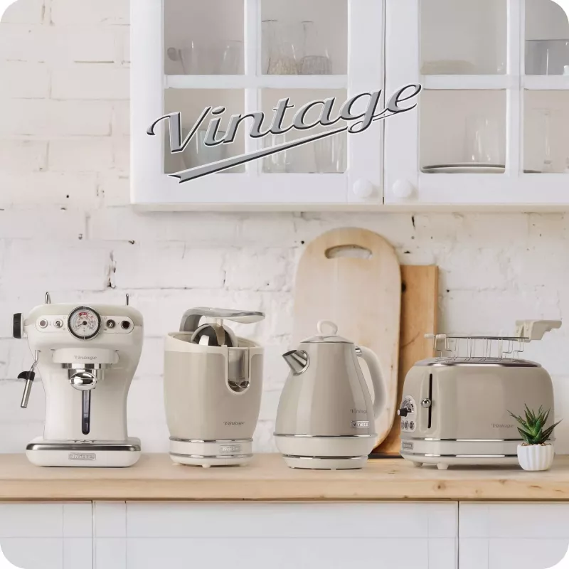 Ariete 1389 Vintage Espressomaschine - Espressomaschine für gemahlenen Kaffee oder ESE-Pads, in pastellbeiger Farbe