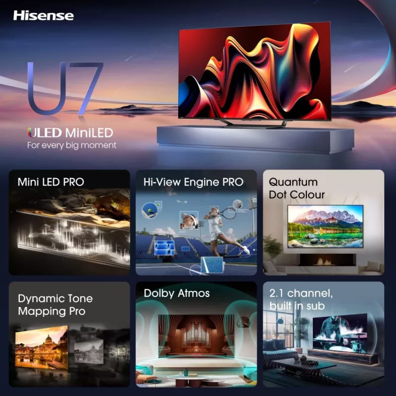 Hisense ULED MiniLED 75U7NQ ČR/TS