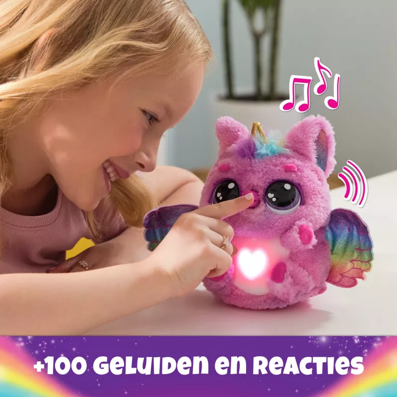 Hatchimals Alive Mystery Hatch Pufficorn Spinmaster AA Batterie Pink Weiß