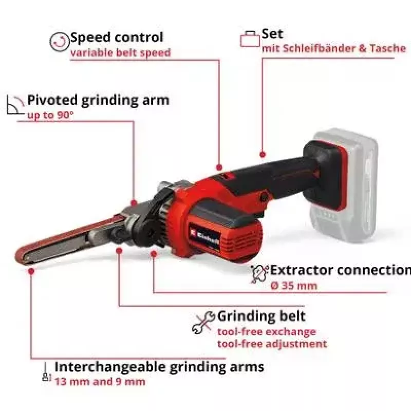 Einhell TE-BF 18 Li Solo Akku-Bandfeile, 18 V (ohne Akku)