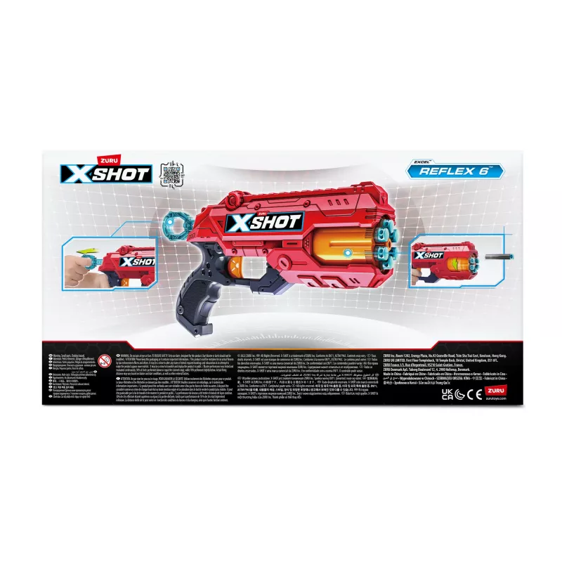 ZURU XSHOT Excel Reflex 6 Dart-Blaster mit Darts