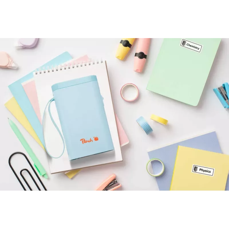 Peach PE110 Etikettendrucker, Thermodirektdruck, Bluetooth, integrierter Akku, blau