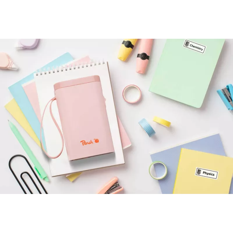 Peach PE110 Etikettendrucker, Thermodirektdruck, Bluetooth, integrierter Akku, pink