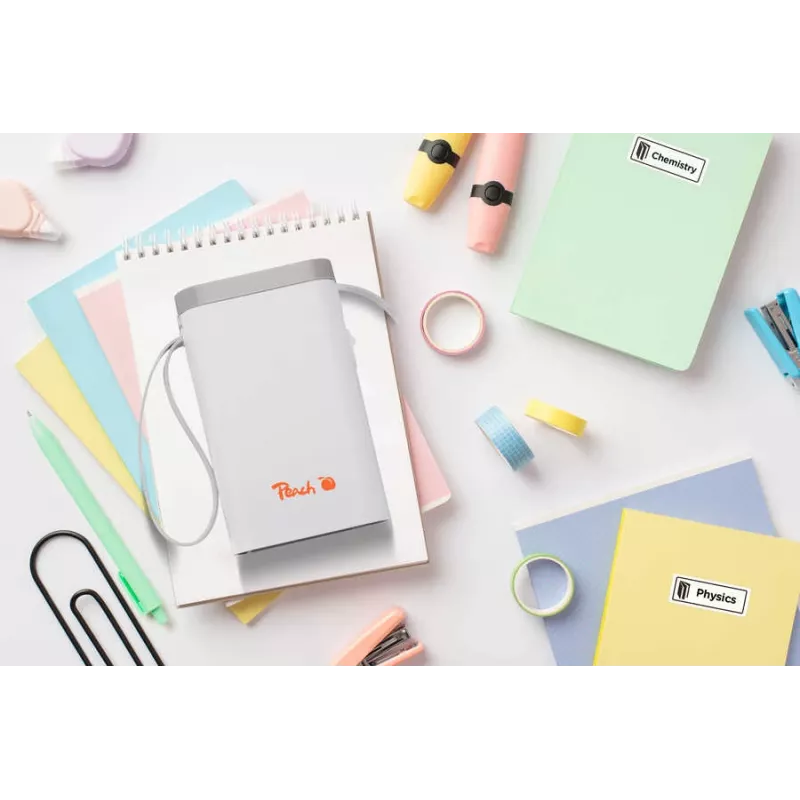 Peach PE110 Etikettendrucker, Thermodirektdruck, Bluetooth, integrierter Akku, weiß