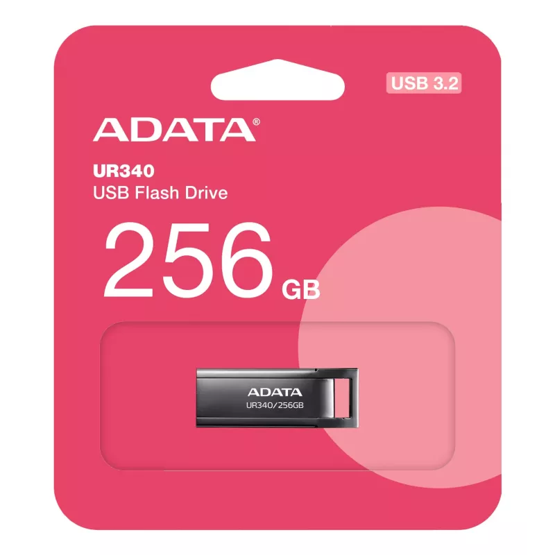 ADATA UR340 USB-Stick 256 GB USB Type-A 3.2 Gen 1, Lesegeschwindigkeit bis zu 100 MB/s, schwarz