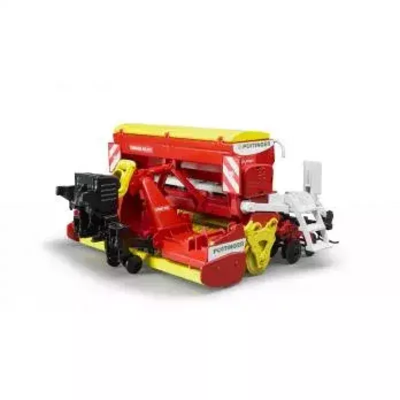 Bruder Pöttinger Vitasem 302ADD Kreiselegge-Sämaschine, Modell 1:16, Rot/Weiß/Gelb