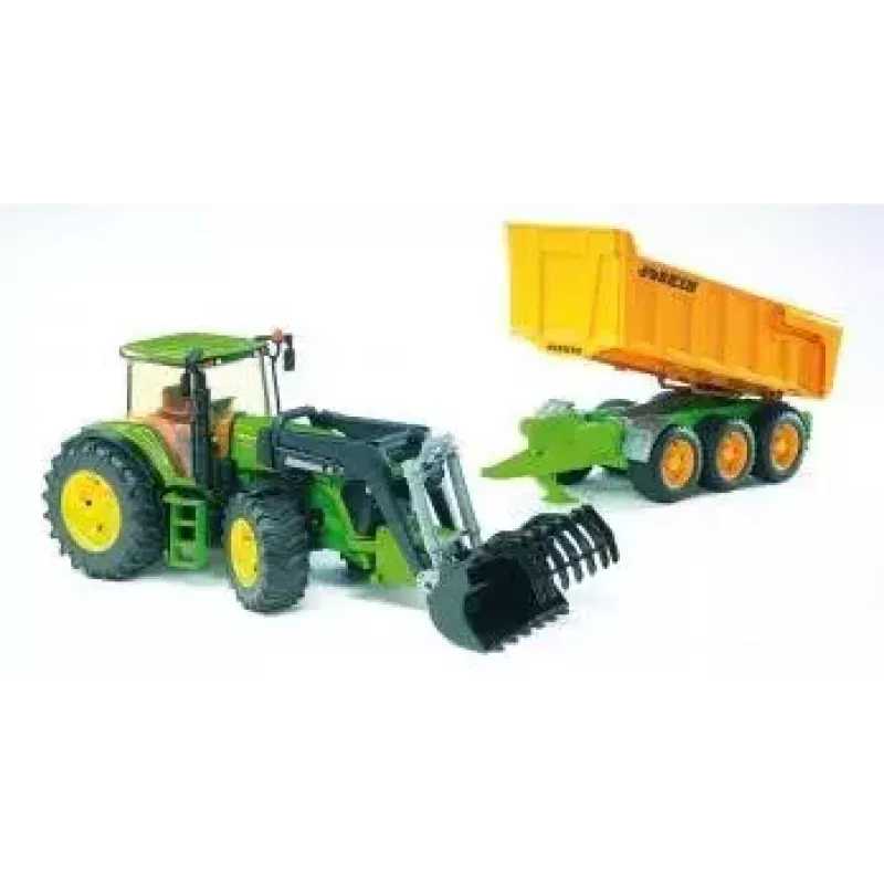 Bruder Joskin Wannenkippanhänger, 1:16, Grün/Gelb