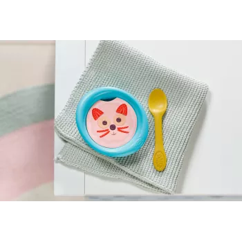 BABY born Fütterungsset – Puppenfütterungszubehör mit wasseraktivierten Mahlzeitenbildern