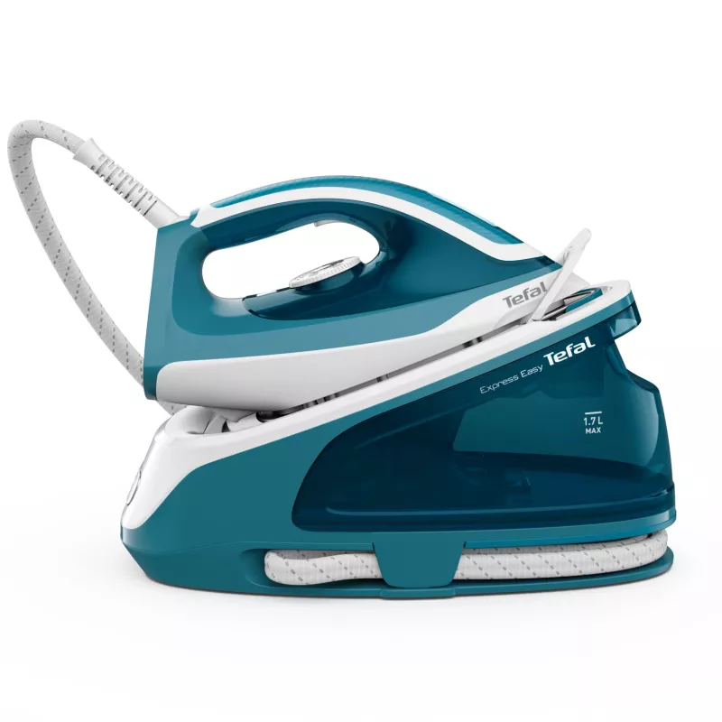 Tefal Express Easy SV6131E0 Dampfbügelstation, 5,8 bar, 120 g/min, 350 g/min Dampfstoß, 1,7 l, automatische Abschaltung, weiß/türkis