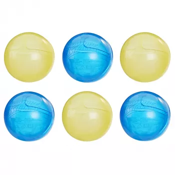 Wasserballons HASBRO Nerf Super Soaker Hydro Balls — eingebauter Wassertank, 6 Stück, Kunststoff, blau/gelb, Alter 6+