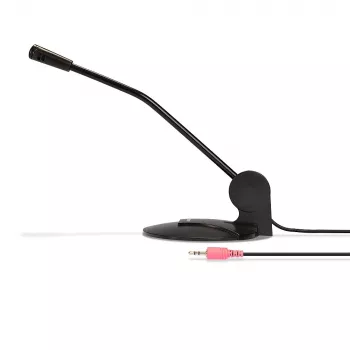 Lindy 20440 3,5-mm-Audio Desktop-Mikrofon, Konferenzmikrofon, 30 Hz - 10 kHz, kabelgebunden, Schwarz