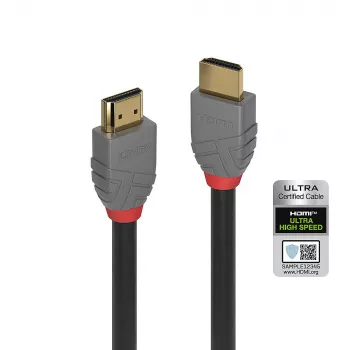Lindy 3m Ultra High Speed HDMI-Kabel, Anthra Line, 3 m, HDMI Typ A (Standard), HDMI Typ A (Standard), 3D, 48 Gbit/s, Schwarz