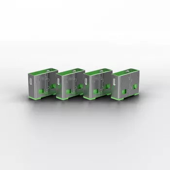 Lindy USB-Port-Blocker (ohne Schlüssel) – Packung mit 10, Farbcode: Grün