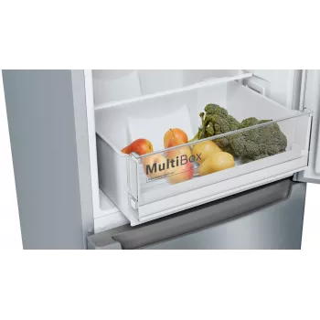Bosch Serie 2 KGN33NLEB Kühl-Gefrierkombination, freistehend, 279 l, No Frost, E, Edelstahl