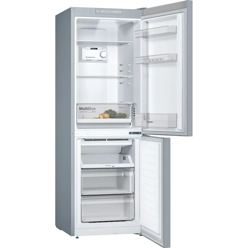 Bosch Serie 2 KGN33NLEB Kühl-Gefrierkombination, freistehend, 279 l, No Frost, E, Edelstahl
