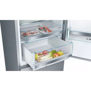 Bosch Serie 6 KGE39ALCA Kühl-Gefrierkombination, freistehend, 201 cm, Gefrierteil 94 l, C, Edelstahl