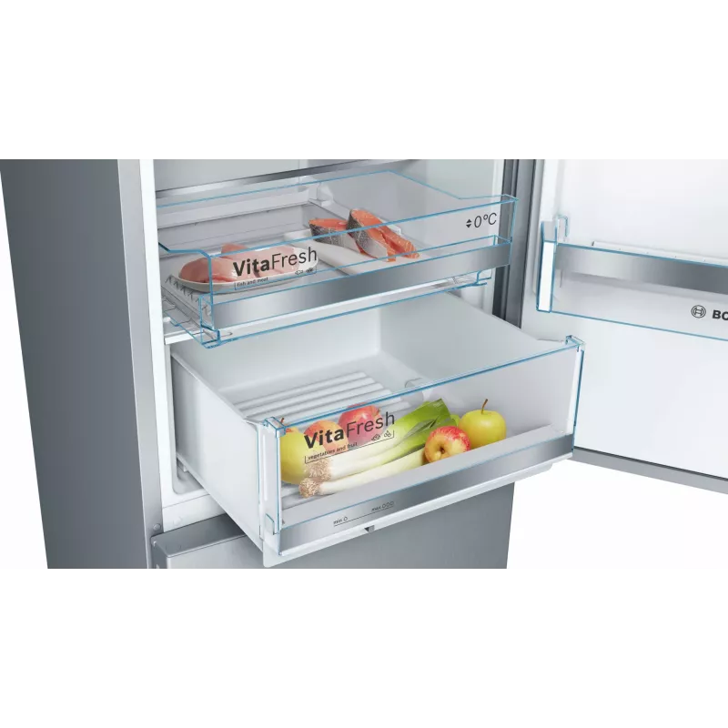 Bosch Serie 6 KGE39ALCA Kühl-Gefrierkombination, freistehend, 201 cm, Gefrierteil 94 l, C, Edelstahl