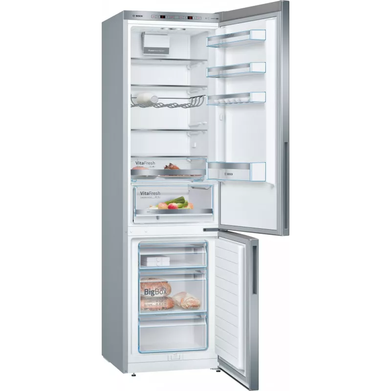 Bosch Serie 6 KGE39ALCA Kühl-Gefrierkombination, freistehend, 201 cm, Gefrierteil 94 l, C, Edelstahl