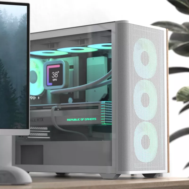 Mini Tower PC Aerocool D301A Schwarz Holz ATX-Netzteil