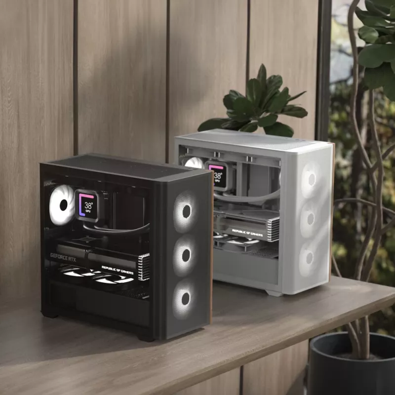 Mini Tower PC Aerocool D301A Schwarz Holz ATX-Netzteil
