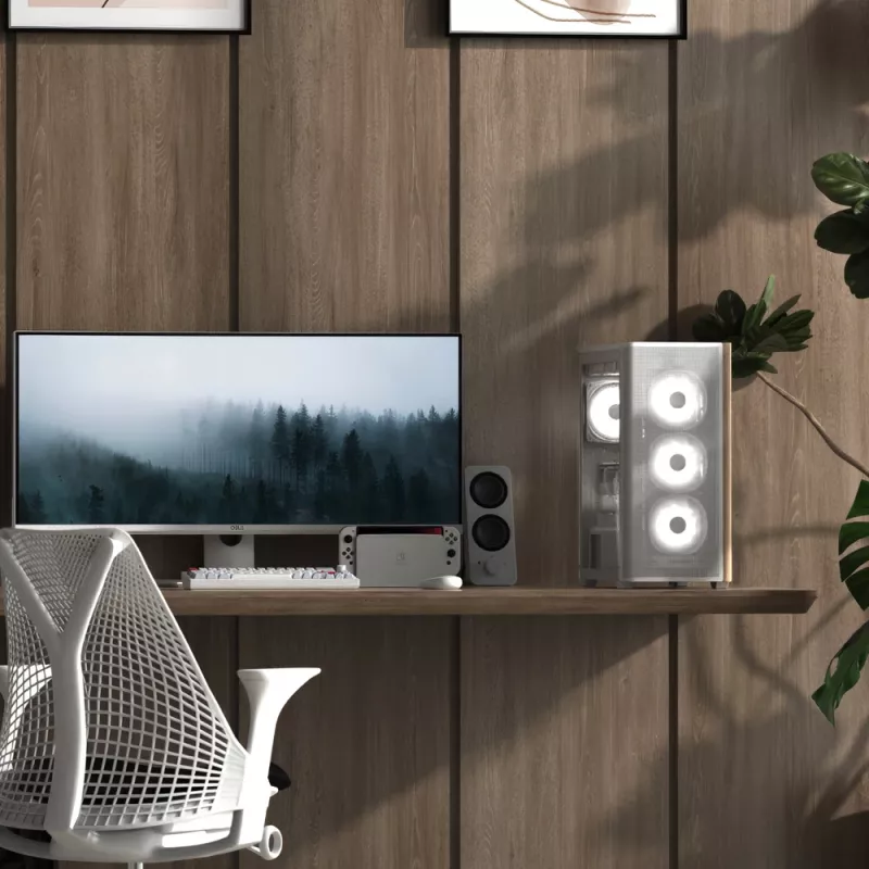 Aerocool D301A Mini Tower Weiß, Holz
