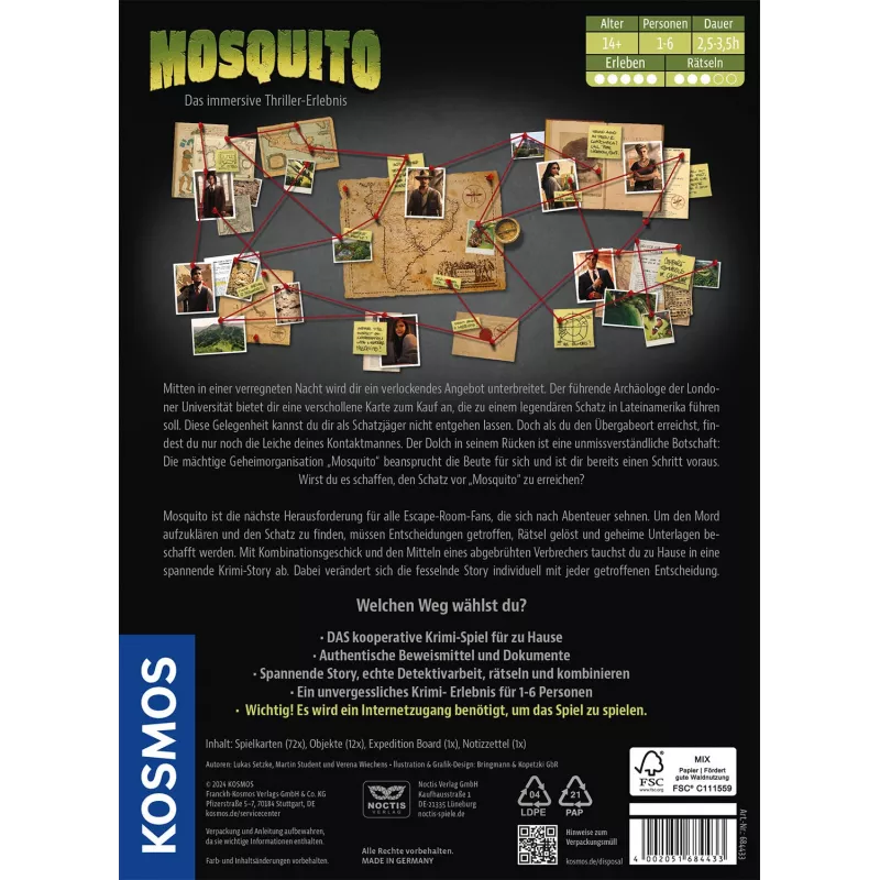 Kosmos Masters of Crime: Mosquito 210 min Brettspiel Reise/Abenteuer