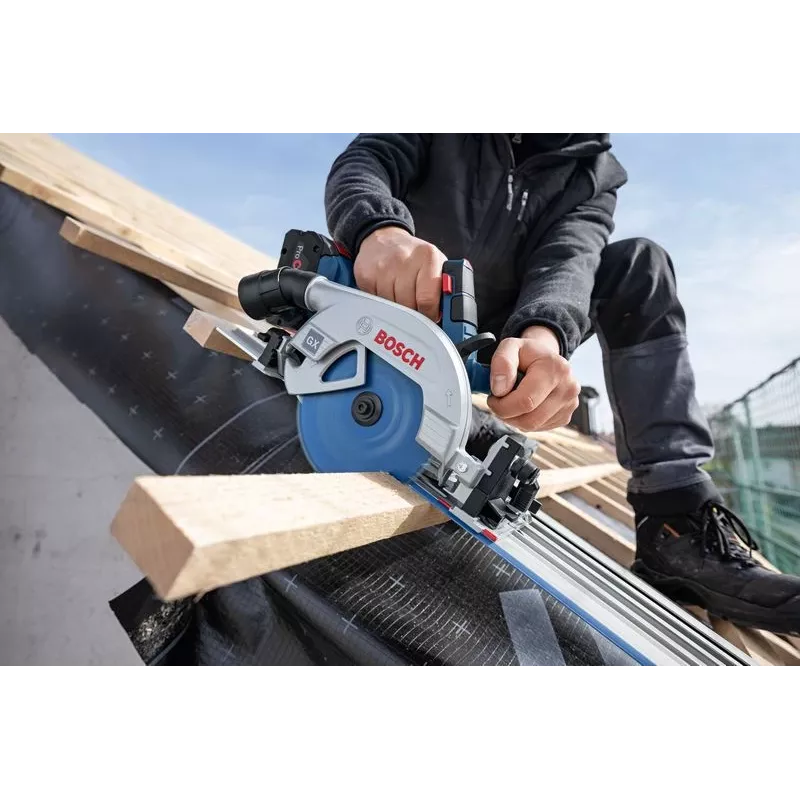 Bosch GKS 18V-57-2 GX Professional 06016C1000 Akku-Handkreissäge, 18 V, 165 mm Sägeblatt, 20 mm Bohrung, solo (ohne Akku und Ladegerät), Blau/Schwarz