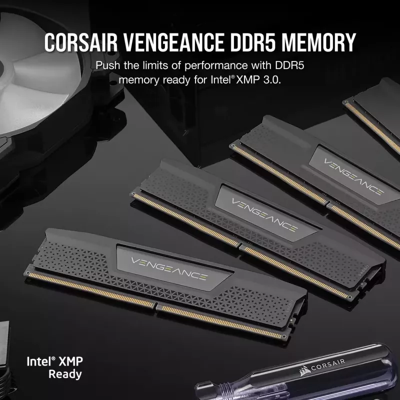 CORSAIR Speicher 64 GB – DDR5 (2x32 GB) DRAM 6600 MT/s CL32 Speicherkit – schwarz Vengeance