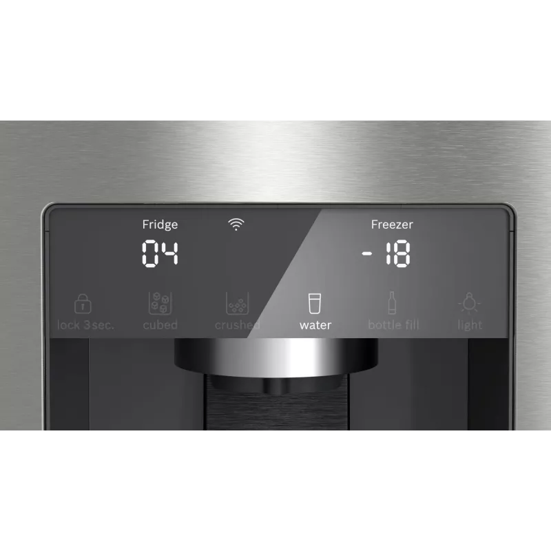 Bosch Serie 6 KFI96APEA French-Door-Kühl-Gefrierkombination, 574 l (375 l Kühlteil + 199 l Gefrierteil), Energieeffizienzklasse E, Home Connect, Edelstahl (gebürstet)