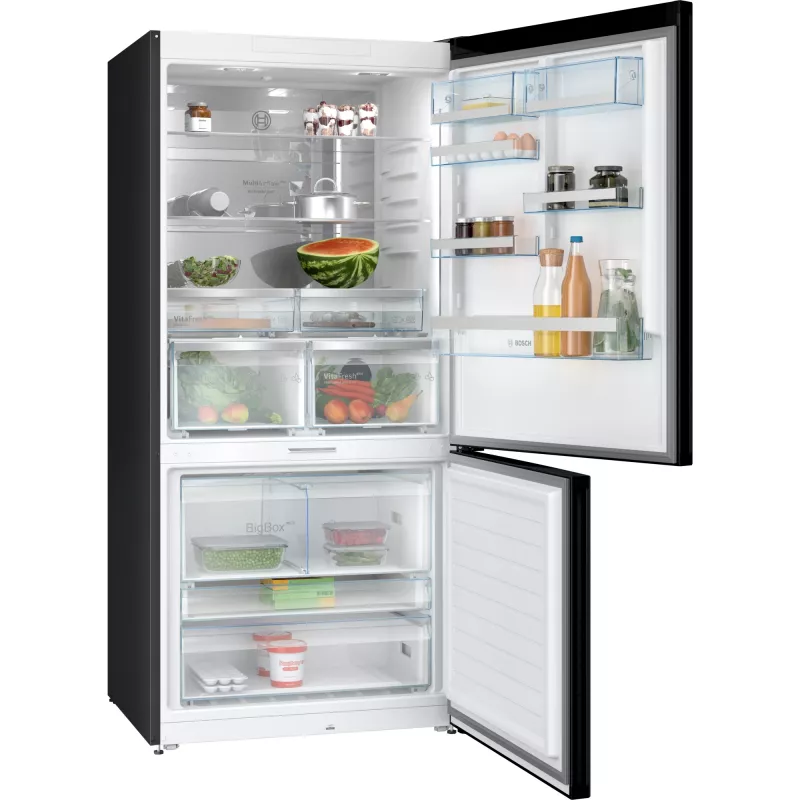 Bosch Serie 8 KGP86AXB0N Standgerät Kühl-Gefrierkombination, 621 l (419 l Kühlteil + 202 l Gefrierteil), Energieeffizienzklasse B, 186 cm, Home Connect, Edelstahl schwarz