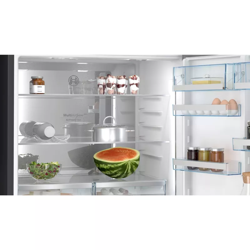 Bosch Serie 8 KGP86AXB0N Standgerät Kühl-Gefrierkombination, 621 l (419 l Kühlteil + 202 l Gefrierteil), Energieeffizienzklasse B, 186 cm, Home Connect, Edelstahl schwarz