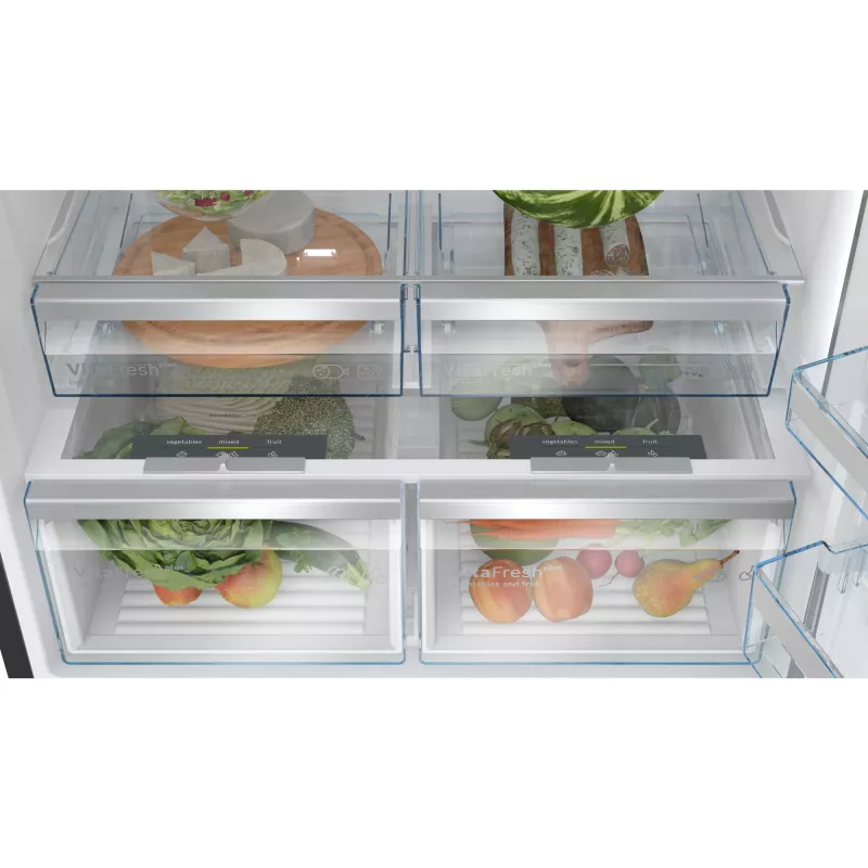 Bosch Serie 8 KGP86AXB0N Standgerät Kühl-Gefrierkombination, 621 l (419 l Kühlteil + 202 l Gefrierteil), Energieeffizienzklasse B, 186 cm, Home Connect, Edelstahl schwarz