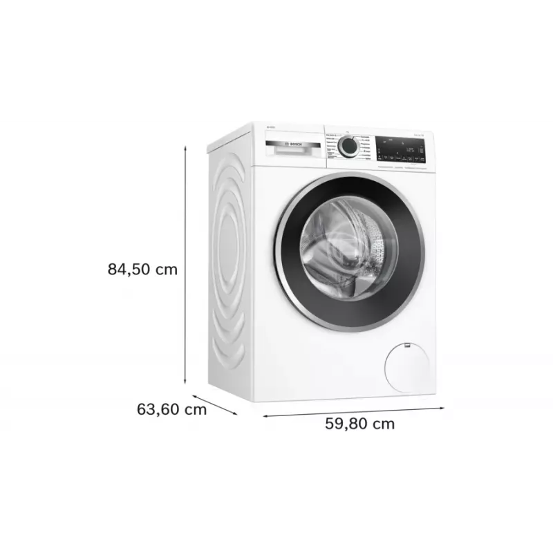 Bosch Serie 6 WGG244F40 Waschmaschine, Frontlader, 9 kg, 1351 U/min, i-DOS, Weiß/Schwarz
