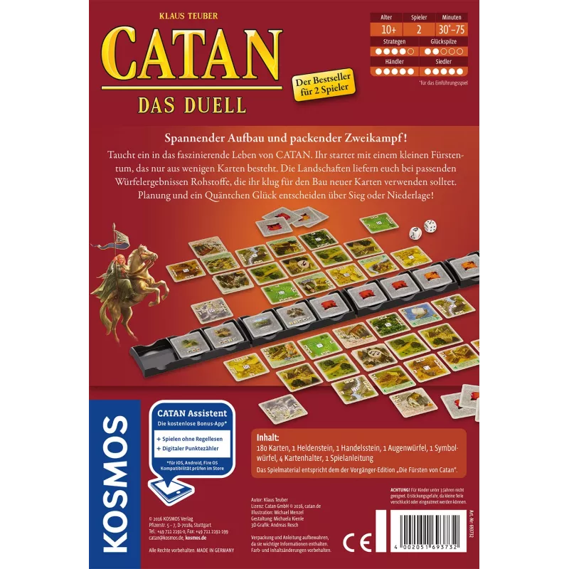 Kosmos CATAN - Das Duell Kartenspiel, 2 Spieler, ab 10 Jahren
