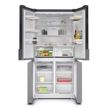 Siemens iQ300 KF96NVPEA Side-by-Side-Kühlschrank Freistehend 605 L Silber
