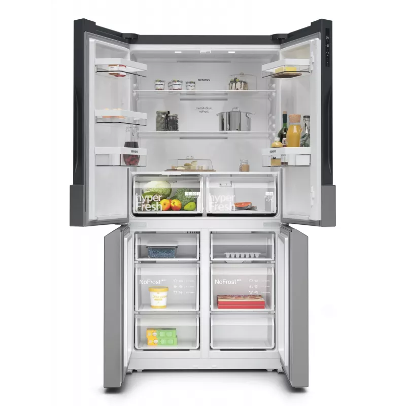 Siemens iQ300 KF96NVPEA French Door Side-by-Side Kühlschrank, 605 l (405 l + 200 l), silber